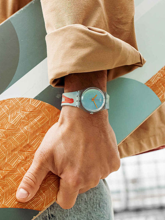 Swatch Eiffel Tower By Robert Delaunay Ρολόι Μπαταρίας με Καουτσούκ Λουράκι