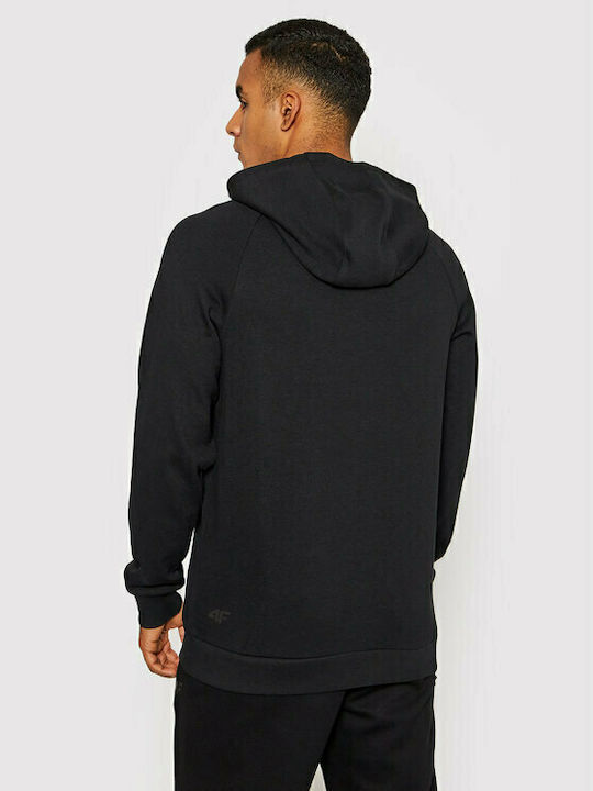 4F Men's Sweatshirt with Hood and Pockets Black