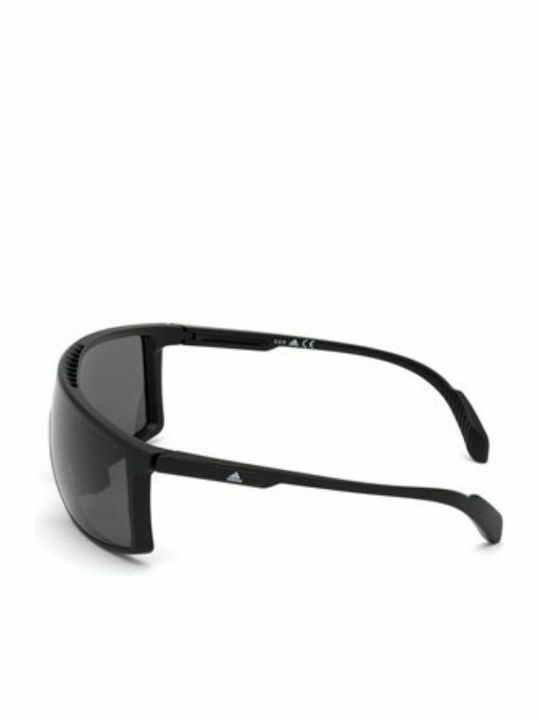 adidas Unisex Sunglasses with Black Plastic Frame and Black Lens EW3603