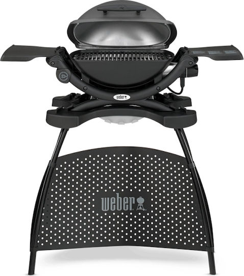 Weber Q1400 Tabletop Electric Grill Aluminium Grill 2200W with Base with Lid and Adjustable Thermostat 43cmx32cmcm
