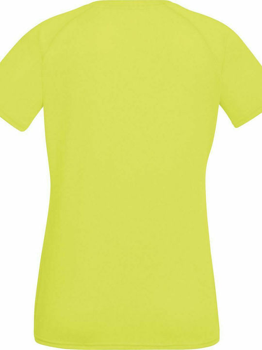 Fruit of the Loom Performance T Γυναικείο Διαφημιστικό T-shirt Κοντομάνικο Bright Yellow