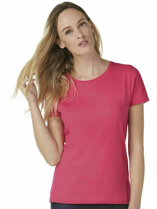 B&C E150 Women's Short Sleeve Promotional T-Shirt Fuchsia