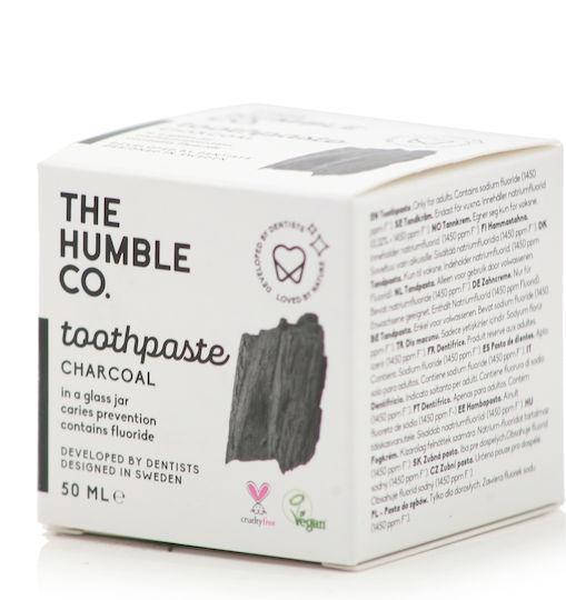 The Humble Co. in Glass Jar Toothpaste with Active Charcoal 50ml
