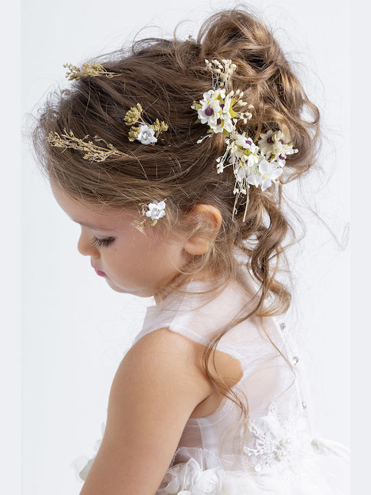 Baby u Rock Jasmine Off White Taufset Kleidung mit Haar-Accessoires & Kleid aus Tüll 2Stück