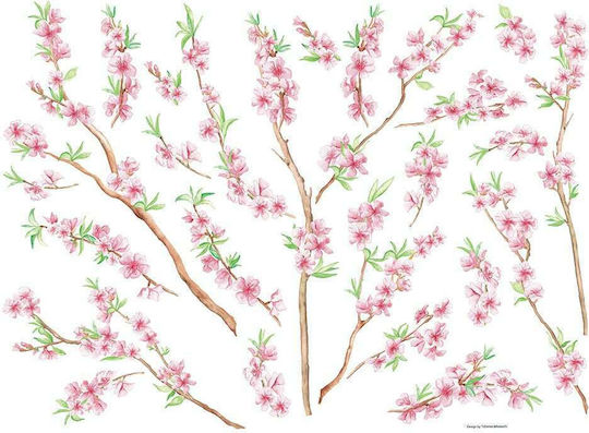Decorative Sticker Wall Peach Brance Vinyl 1pcs Ango