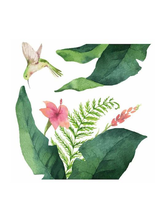 Διακοσμητικό Αυτοκόλλητο Τζαμιού Tropical Flowers 1τμχ Ango