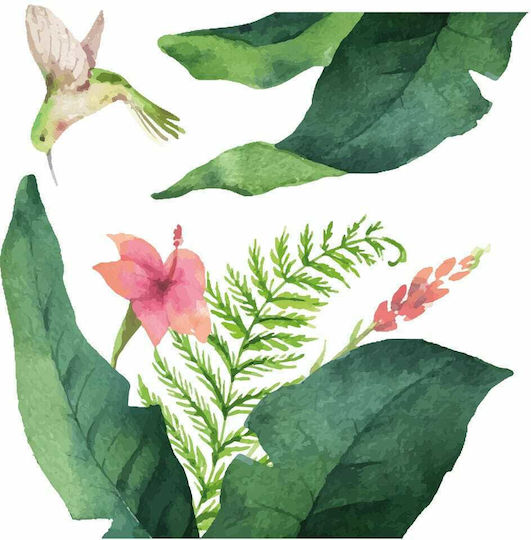 Διακοσμητικό Αυτοκόλλητο Τζαμιού Tropical Flowers 1τμχ Ango