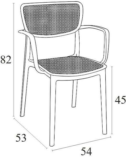 Outdoor-Stuhl Polypropylen 128 Loft Olive Green 54x53x45εκ.