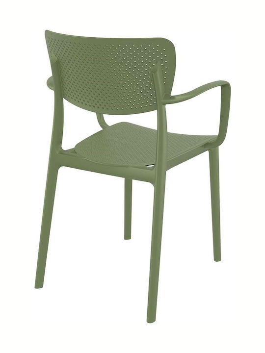 Outdoor Chair Polypropylene 128 Loft Olive Green 54x53x45cm