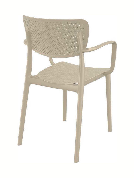 Außenstuhl Polypropylen 128 Loft Taupe 1Stück 54x53x45cm.