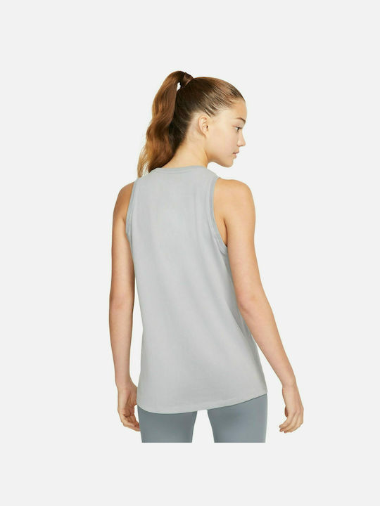 Nike Damen Sportlich Baumwolle Bluse Ärmellos Gray