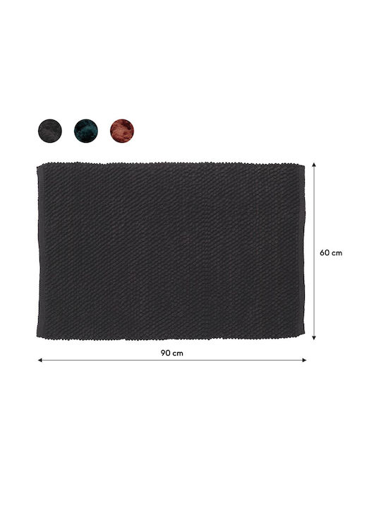 Sealskin Non-Slip Bath Mat Cotton Delhi 800109 Dark Grey 60x90cm