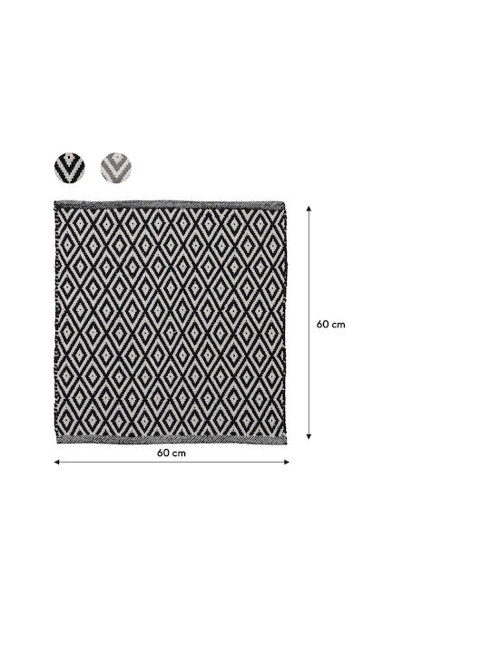 Sealskin Covoraș de Baie Bumbac Pătrat Trellis 800107 Negru 60x60buc