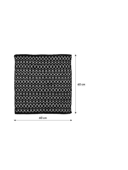 Sealskin Бански килим Квадрат Boho 800102 Черен 60x60бр