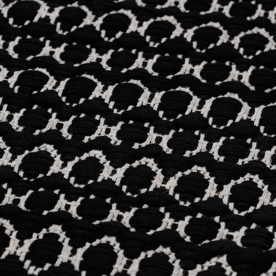 Sealskin Badematte Synthetisch,Polyester/Cotton/Leather Platz Boho 800102 Schwarz 60x60cm