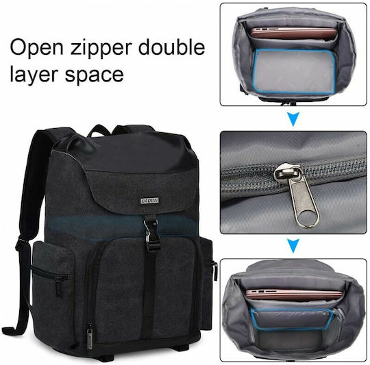 Camera Backpack Caden M8 in Black Color