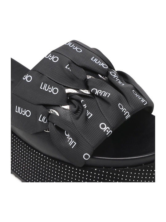 Frida Women's Leather Platform Wedge Sandals Black