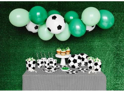 PartyDeco Luftballons Geburtstagsfußball Latex Weiße 30cm