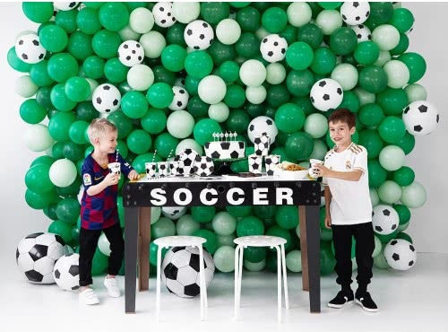 PartyDeco Luftballons Geburtstagsfußball Latex Weiße 30cm