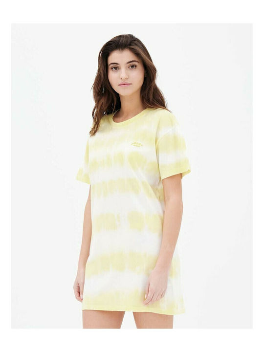 Sommer Mini T-Shirt Kleid Gelb