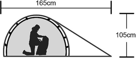 Origin Outdoors Snugly 1 Χειμερινή Σκηνή Camping Igloo Ορειβασίας Πράσινη με Διπλό Πανί για 1 Άτομο Αδιάβροχη 5000mm 100x205x100εκ.