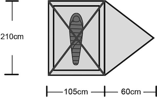 Origin Outdoors Snugly 1 Χειμερινή Σκηνή Camping Igloo Ορειβασίας Πράσινη με Διπλό Πανί για 1 Άτομο Αδιάβροχη 5000mm 100x205x100εκ.
