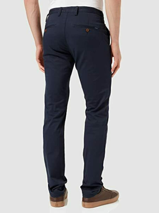 Hallden Trousers Chino Elastic in Slim Fit Navy Blue