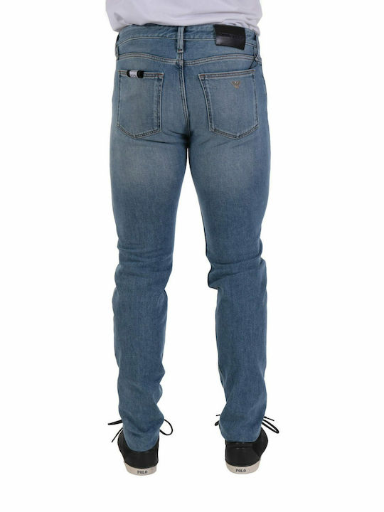 Emporio Armani Ανδρικό Παντελόνι Τζιν Ελαστικό σε Slim Εφαρμογή Γαλάζιο
