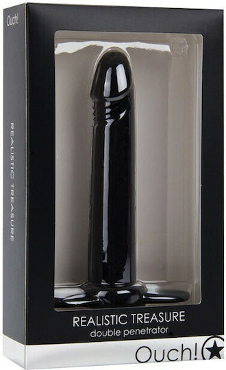 Shots Realistic Treasure με Dildo 14cm σε Μαύρο Χρώμα