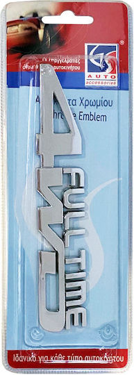 Carner Adhesive Badge for Car ''4WD'' 15.4 x 2.7cm in Silver Colour