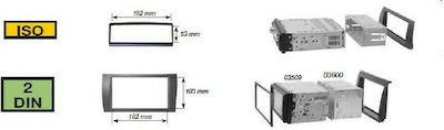 Phonocar DIN Fascia Panels 2 Din Black Glossy for Lancia Delta 2008+