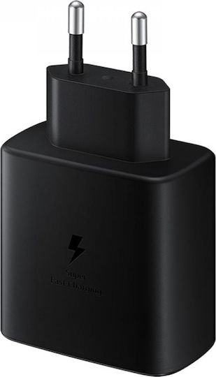 Samsung Φορτιστής με Θύρα USB-C και Καλώδιο USB-C - USB-C 45W Μαύρος (EP-TA845XBE)