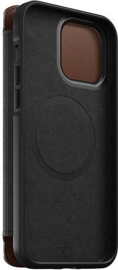 Nomad Rugged Rustic MagSafe Book Δερμάτινο 0.75mm Καφέ (iPhone 13 Pro)