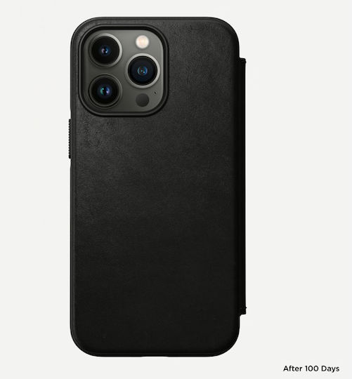 Nomad Rugged Rustic MagSafe Book Δερμάτινο 0.75mm Μαύρο (iPhone 13 Pro)