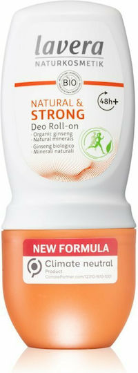 Lavera Natural & Strong Deo Φυσικό Αποσμητικό 48h σε Roll-On Χωρίς Αλουμίνιο 50ml
