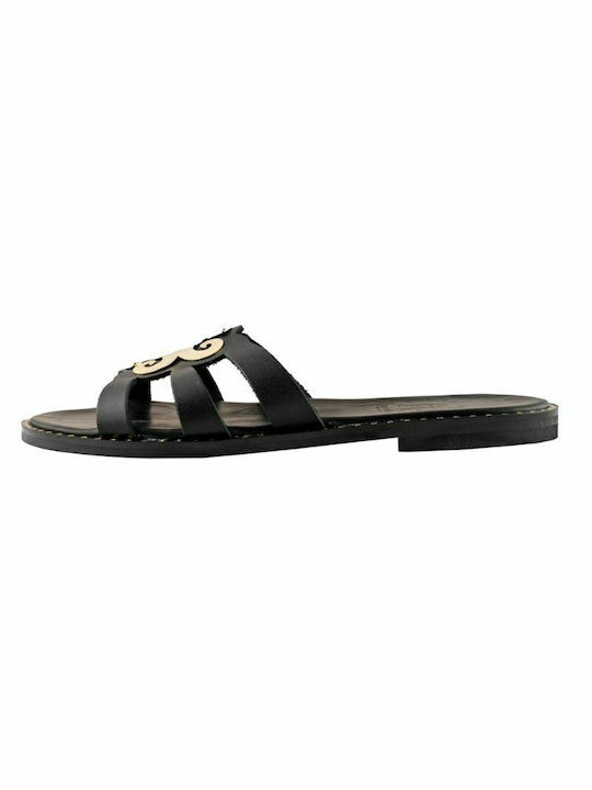 KOUROS LEATHER SANDALS-27-21-BLACK