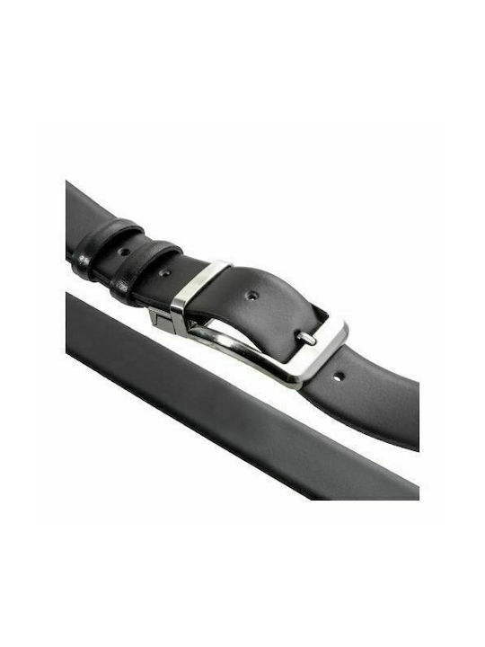 KOUROS-Leather Belt Classic Double-Sided Pompé Belt-3,5cm-Black