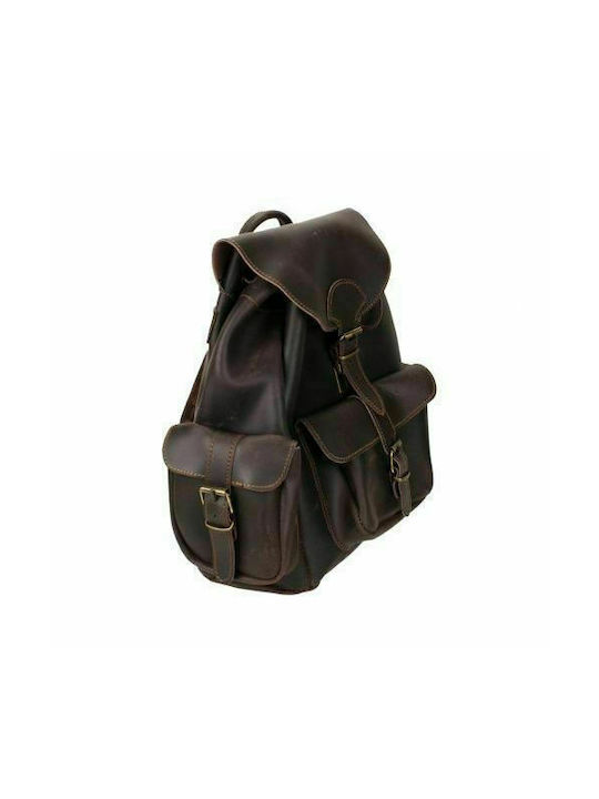 KOUROS-Rucsac din piele Rucsac pentru bărbați Rucsac din piele Crust-405-KAFE