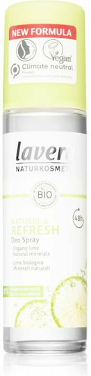 Lavera Natural & Fresh Deodorant Organic Lime & Natural Minerals Φυσικό Αποσμητικό 48h σε Spray Χωρίς Αλουμίνιο 75ml