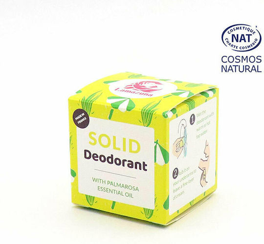 Lamazuna Solid Palmarosa Natural Deodorant in Stick Aluminium Free 30g