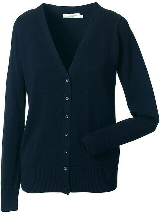 Russell Europe Women's Long Sleeve Promotional Cardigan Navy Blue