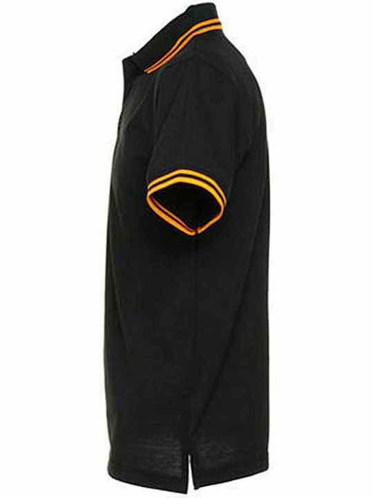 Kustom Kit Tipped Collar KK409 Ανδρικό Διαφημιστικό Polo T-shirt Black / Orange