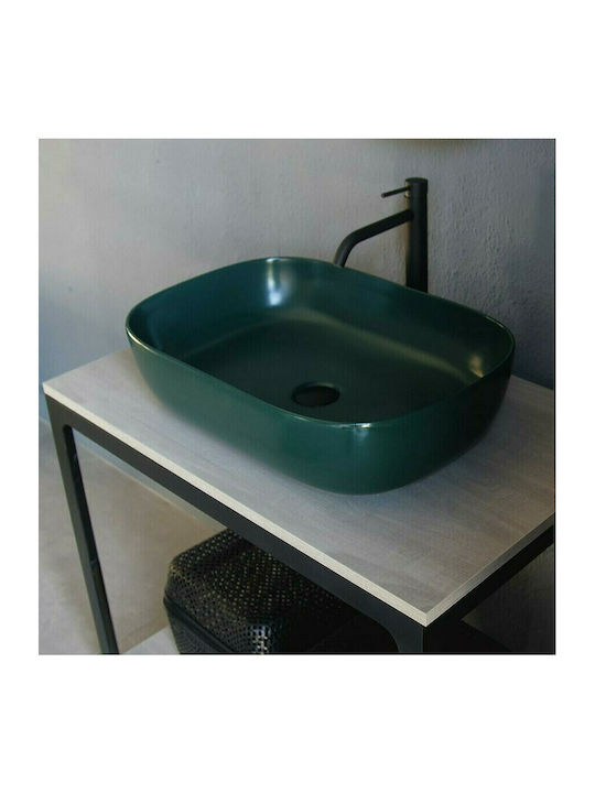 Scarabeo Glam Pe blat Lavoar Porțelan 56x39x14cm Musk Green