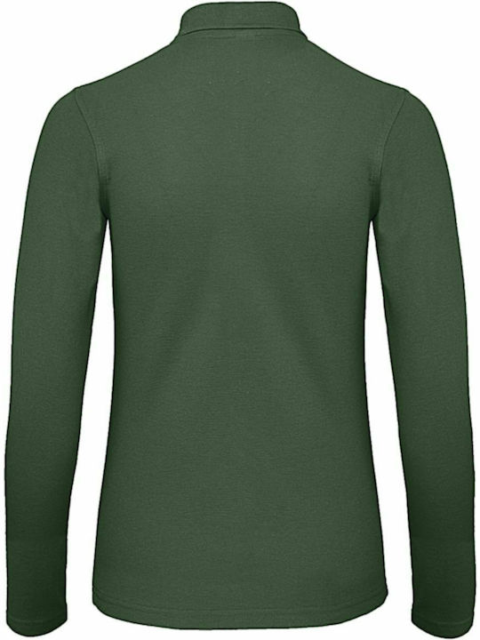 B&C ID.001 Women's Long Sleeve Promotional Blouse Bottle Green