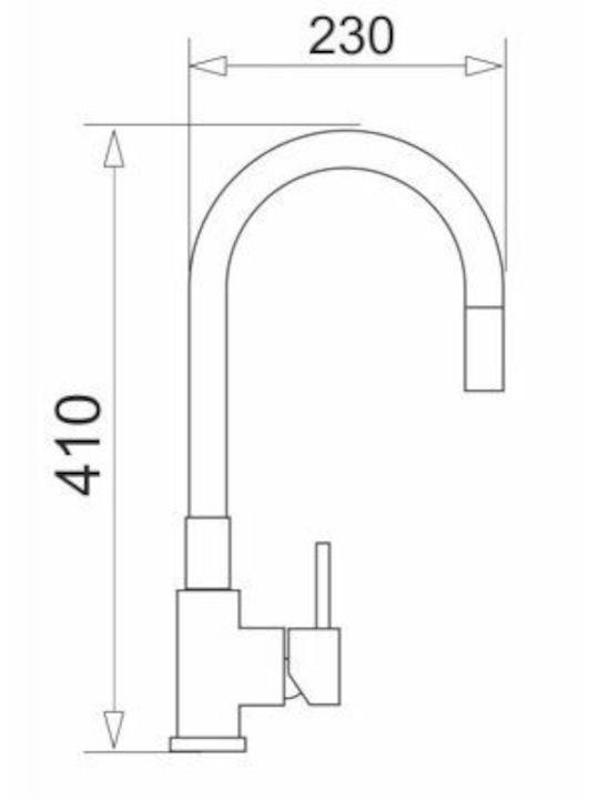 Pyramis Flessi Tall U-Shaped Kitchen Faucet Counter White