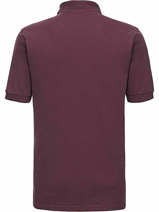 Russell Europe Hardwearing Men's Short Sleeve Promotional Blouse Burgundy