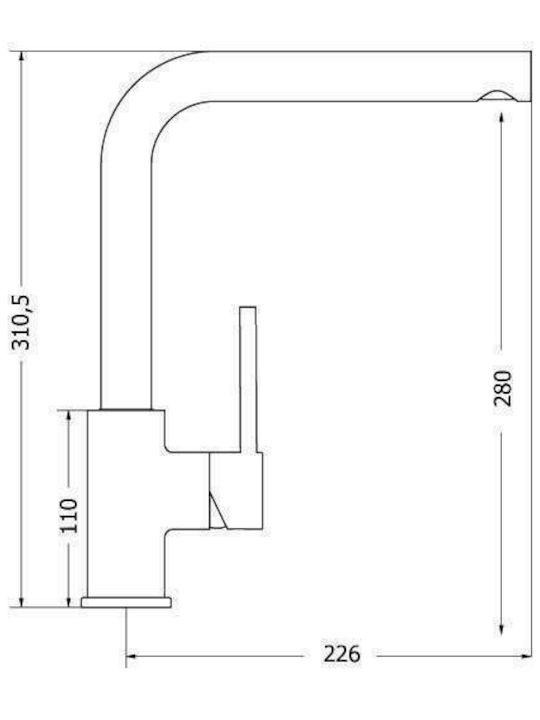 Viospiral Counter Silver Kitchen Faucet