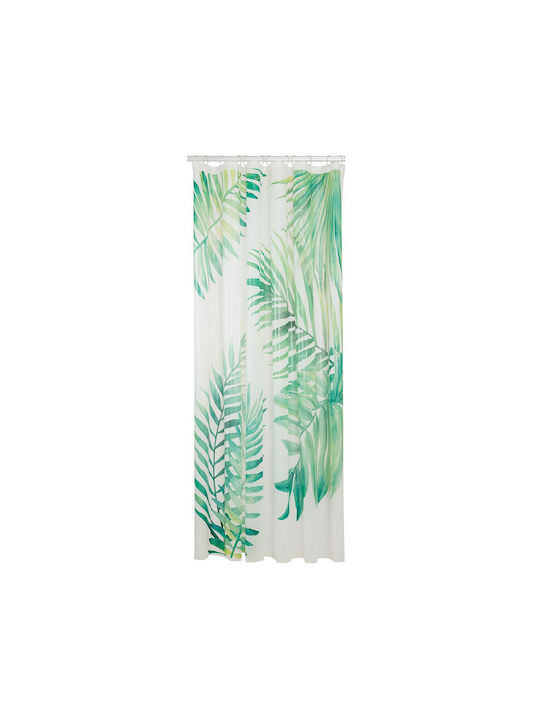 Sealskin Leaves Κουρτίνα Μπάνιου 180x200 cm Πράσινη