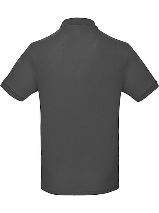 B&C Inspire Men's Short Sleeve Promotional Blouse Dark Grey