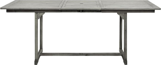 Wooden Masa pentru spații exterioare Extensibil Gri 150(+50)x100x75buc